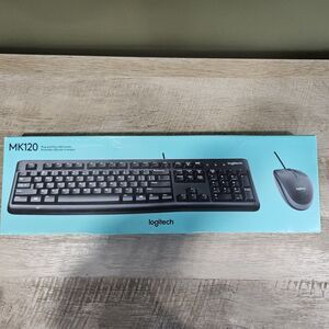 Logitech MK120 Wired USB Keyboard and Mouse, Black (920-002565)